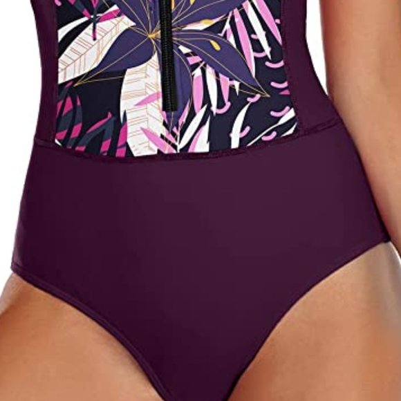 LVZIJUN One Piece High Neck UPF 50 Surfing Swimsuit  🏄  NEW! - Picture 3 of 16